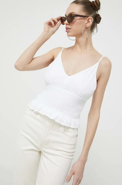 Μπλουζάκι Hollister Co. χρώμα: άσπρο