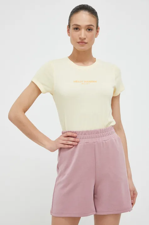 Helly Hansen t-shirt damski kolor żółty