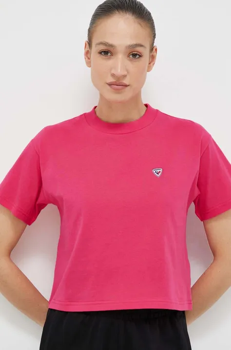 Bavlnené tričko Rossignol ružová farba