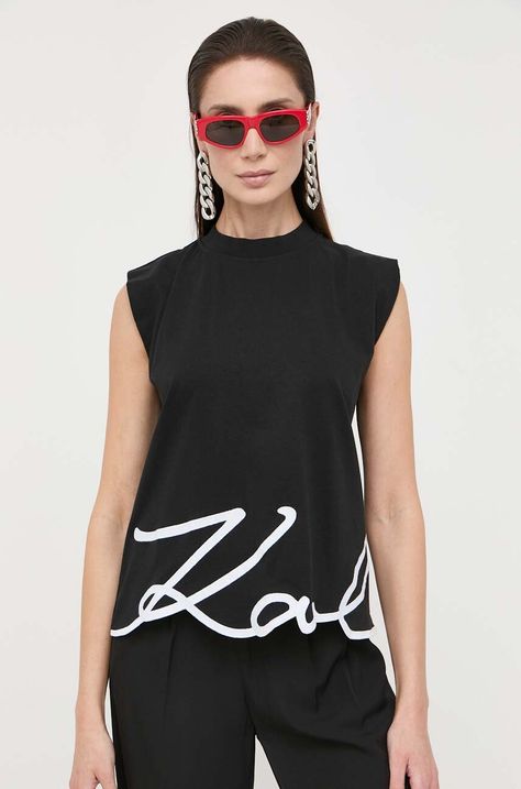 Bavlněné tričko Karl Lagerfeld