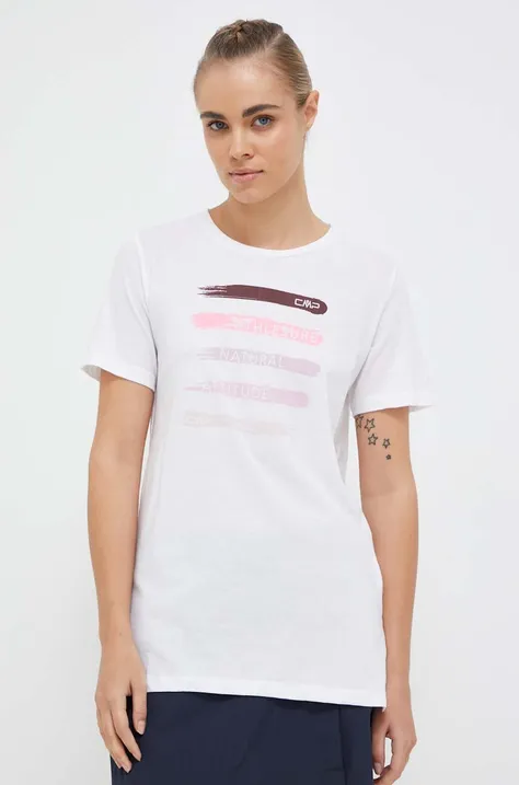 Βαμβακερό μπλουζάκι CMP χρώμα: άσπρο