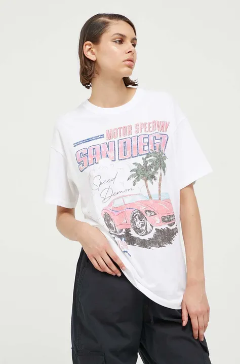 Hollister Co. t-shirt bawełniany kolor beżowy