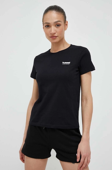 Pamučna majica Hummel hmlLGC KRISTY SHORT T-SHIRT boja: crna, 219222