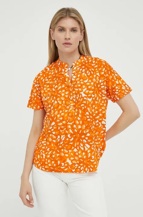 Marc O'Polo t-shirt bawełniany kolor pomarańczowy
