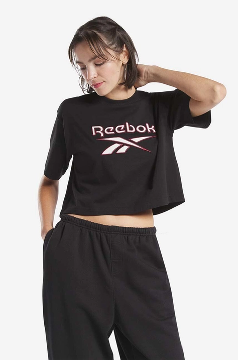 Бавовняна футболка Reebok Classic колір чорний HS4714-black