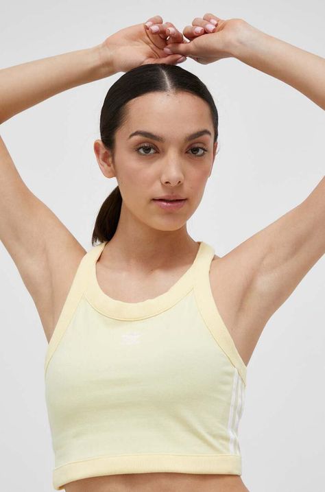Top adidas Originals χρώμα: κίτρινο