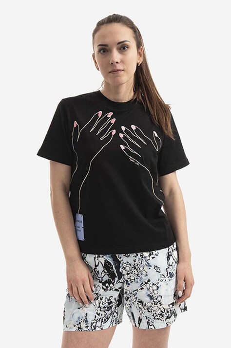 Bavlněné tričko MCQ černá barva, 624665RSJ731000-BLACK