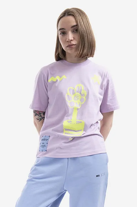 Bavlněné tričko MCQ fialová barva, 624665RSJ756004-PURPLE