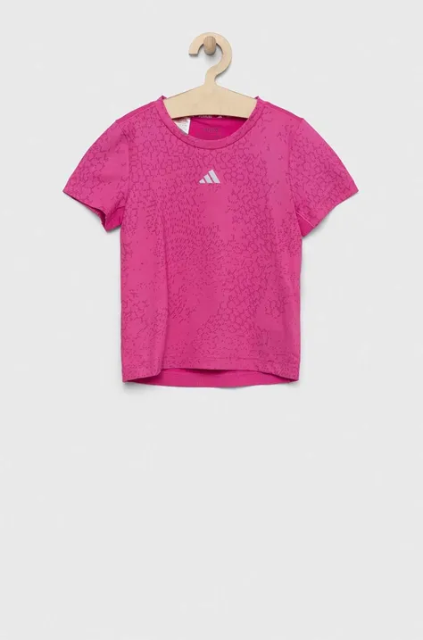 adidas t-shirt dziecięcy G RUN TEE kolor fioletowy