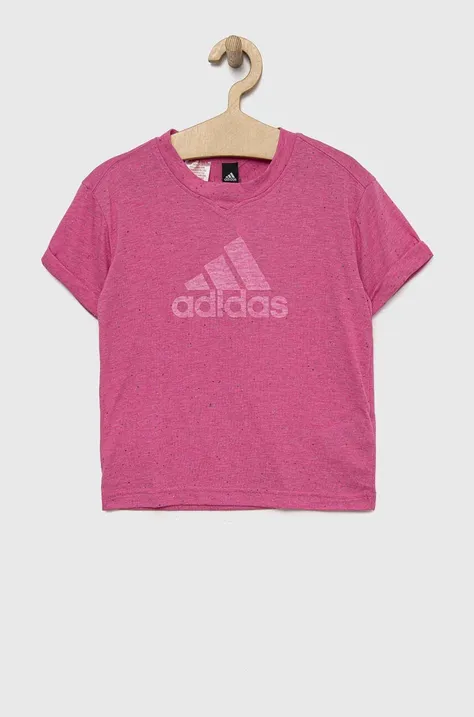 Dječja majica kratkih rukava adidas G FI BL boja: ljubičasta