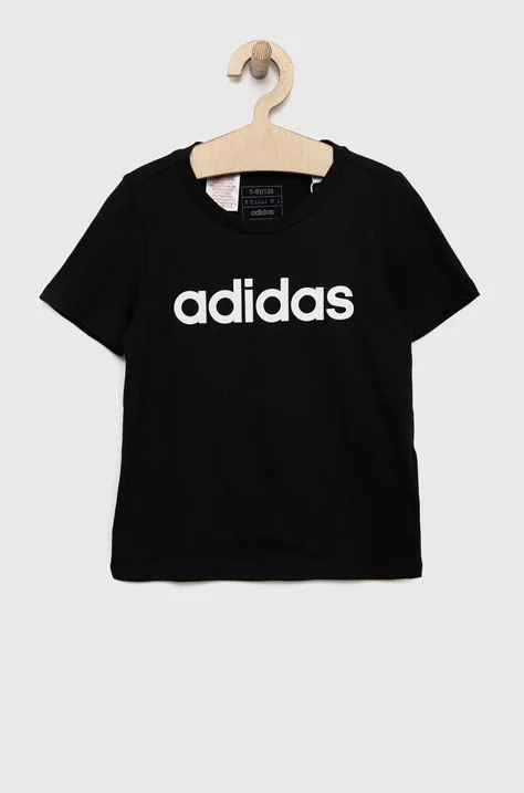 adidas t-shirt bawełniany dziecięcy G LIN kolor czarny