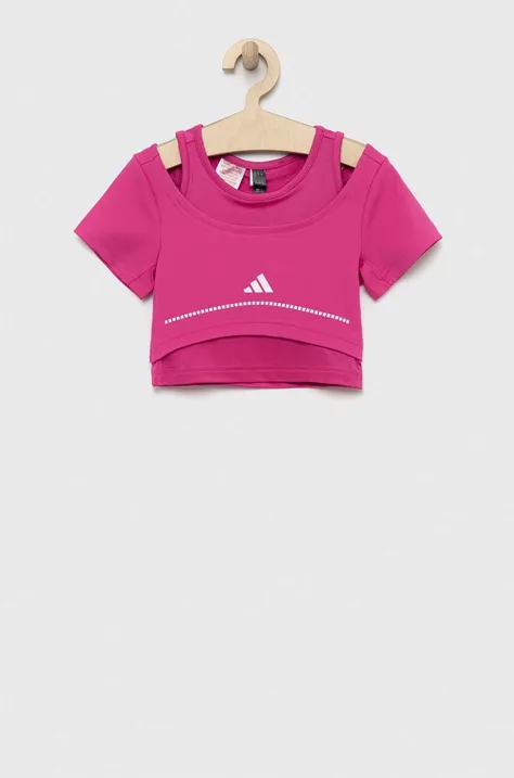 adidas tricou copii G HIIT culoarea violet