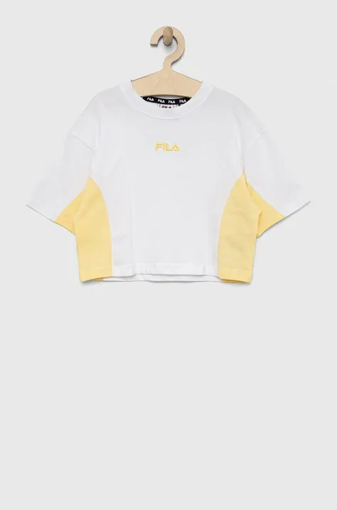 Fila t-shirt bawełniany dziecięcy kolor biały