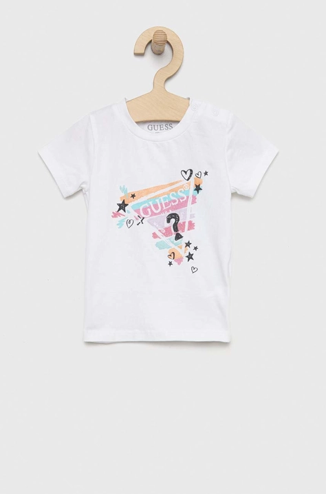 Guess tricou bebe culoarea alb