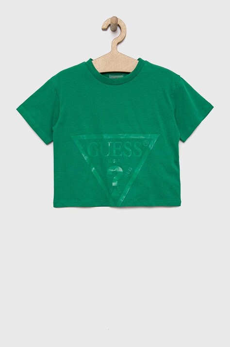 Guess tricou de bumbac pentru copii culoarea verde