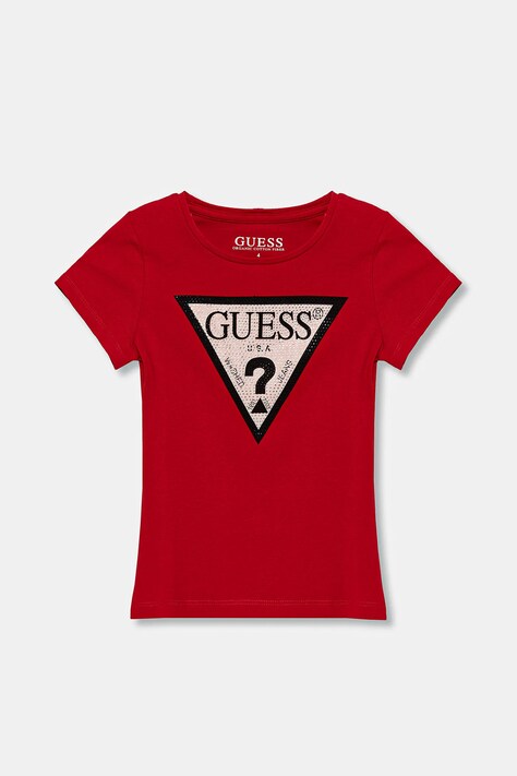Dětské tričko Guess červená barva