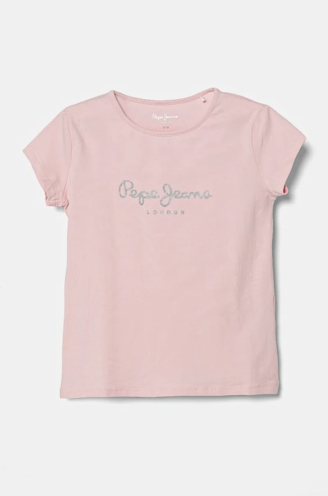 Pepe Jeans t-shirt dziecięcy kolor różowy