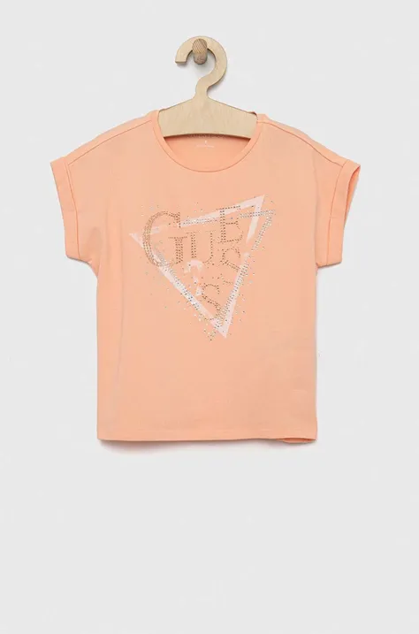 Detské tričko Guess oranžová farba
