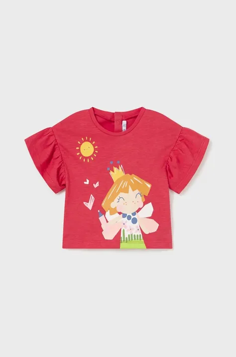 Бавовняна футболка для немовлят Mayoral колір червоний