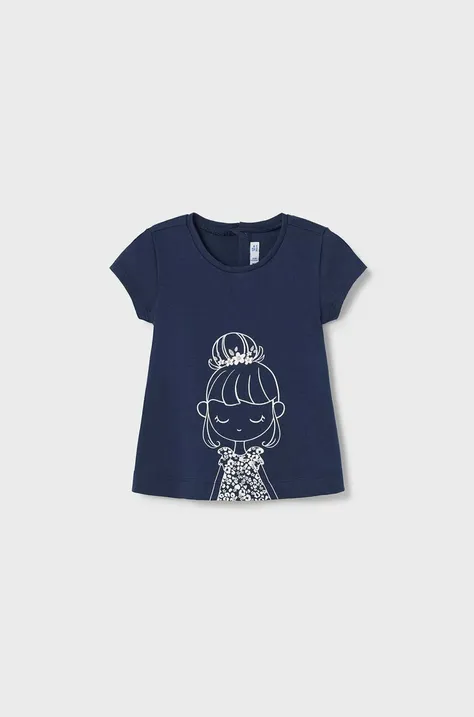 Otroška bombažna kratka majica Mayoral mornarsko modra barva
