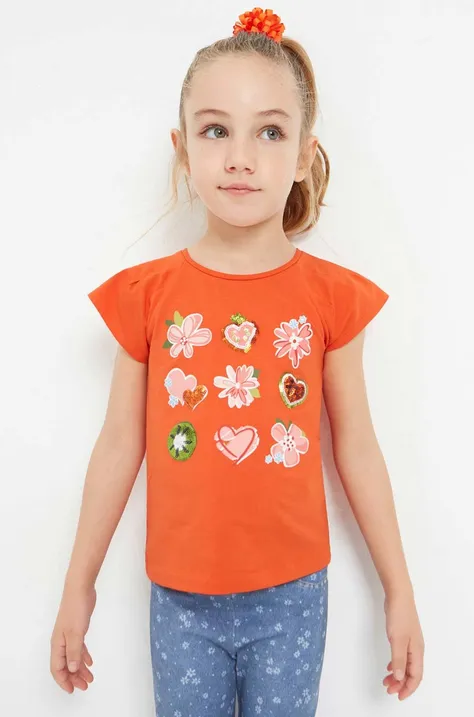 Παιδικό μπλουζάκι Mayoral χρώμα: πορτοκαλί