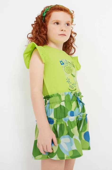 Παιδικό βαμβακερό μπλουζάκι Mayoral χρώμα: πράσινο