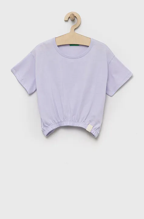 Дитяча футболка United Colors of Benetton колір фіолетовий