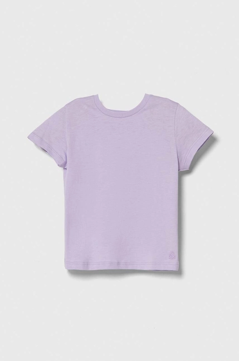 United Colors of Benetton tricou de bumbac pentru copii culoarea roz