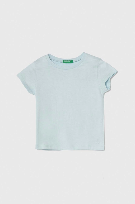 United Colors of Benetton t-shirt bawełniany dziecięcy kolor niebieski