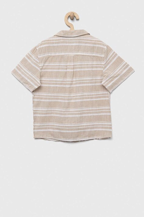 Дитяча бавовняна сорочка United Colors of Benetton — SS23-TSG08Y, бежевий — фото 2