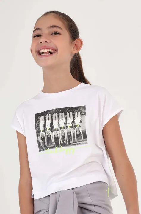 Mayoral t-shirt bawełniany dziecięcy kolor biały