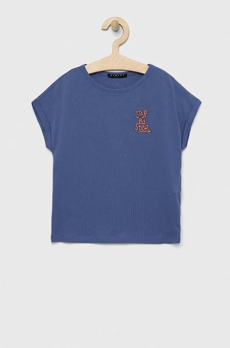 Παιδικό βαμβακερό μπλουζάκι Sisley χρώμα: μοβ