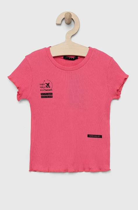 Sisley t-shirt dziecięcy kolor fioletowy