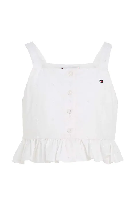 Βαμβακερή μπλούζα Tommy Hilfiger χρώμα: άσπρο