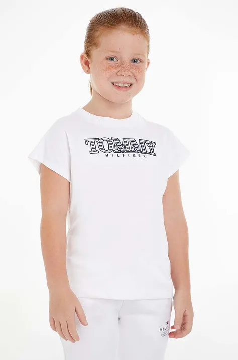 Дитяча бавовняна футболка Tommy Hilfiger колір білий