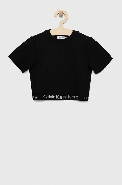 Calvin Klein Jeans t-shirt dziecięcy kolor czarny
