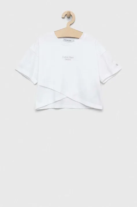 Calvin Klein Jeans t-shirt bawełniany dziecięcy kolor biały