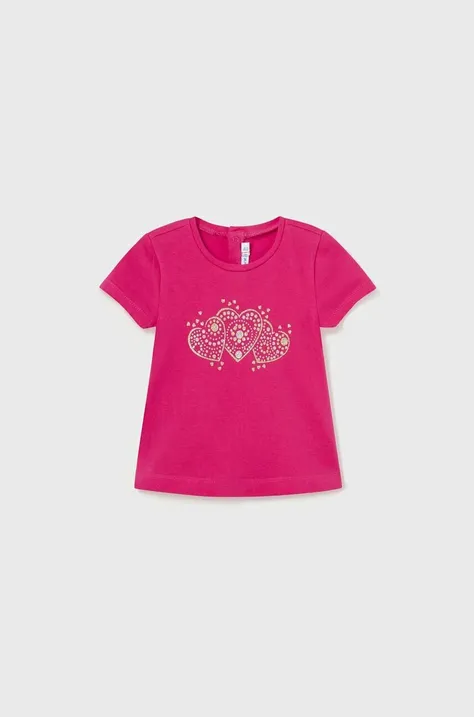 Mayoral t-shirt niemowlęcy kolor różowy