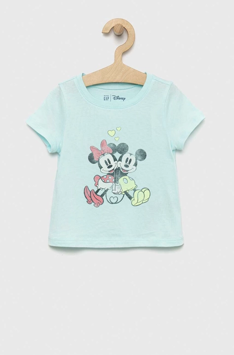 GAP t-shirt bawełniany dziecięcy x Disney kolor niebieski