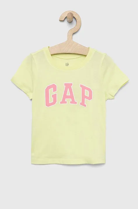 Otroška bombažna kratka majica GAP rumena barva