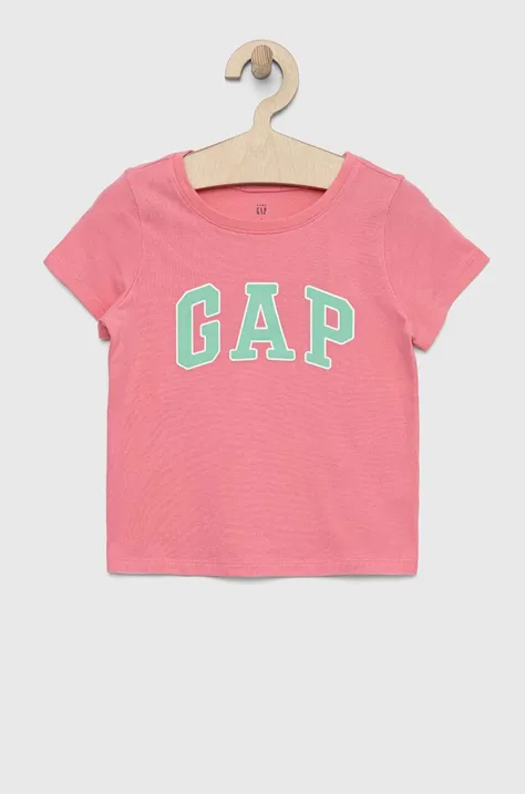 Παιδικό βαμβακερό μπλουζάκι GAP χρώμα: πορτοκαλί