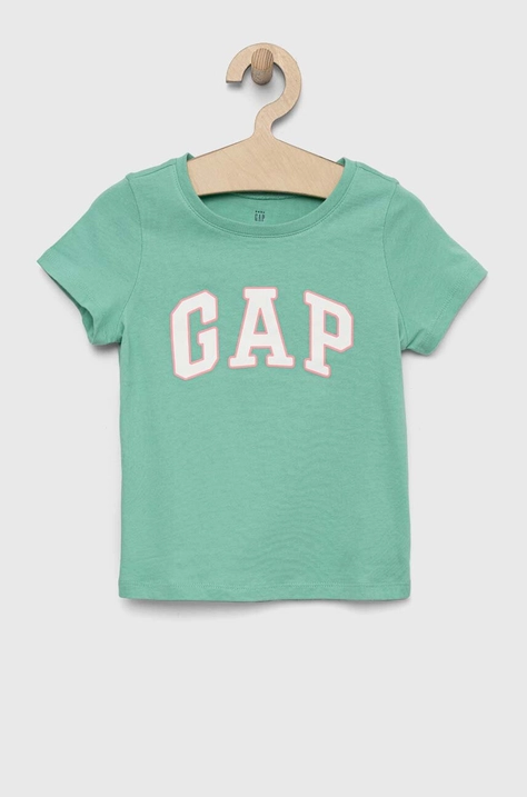 GAP t-shirt bawełniany dziecięcy kolor zielony