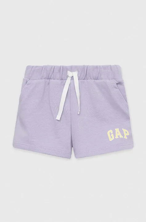 Dječje kratke hlače GAP boja: ljubičasta, s tiskom, podesivi struk