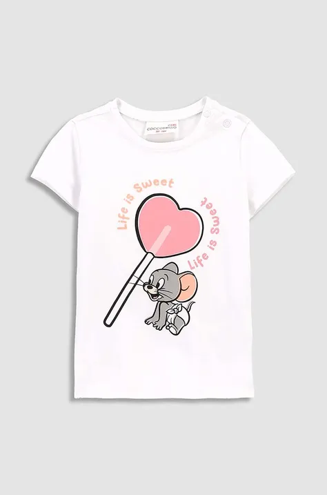 Coccodrillo t-shirt dziecięcy x Tom And Jerry kolor biały