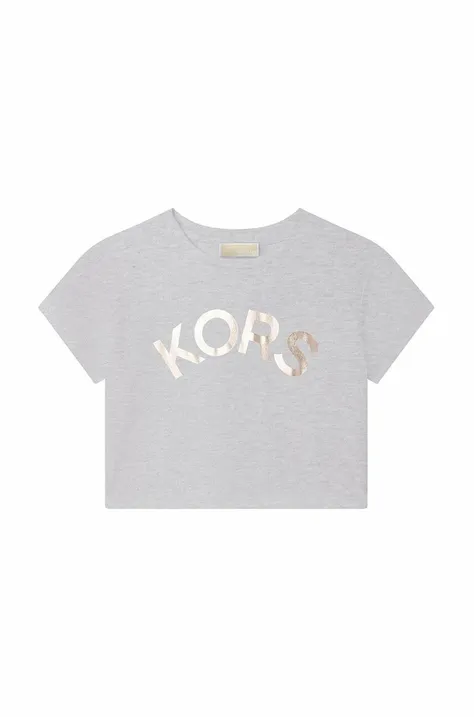 Детская хлопковая футболка Michael Kors цвет серый