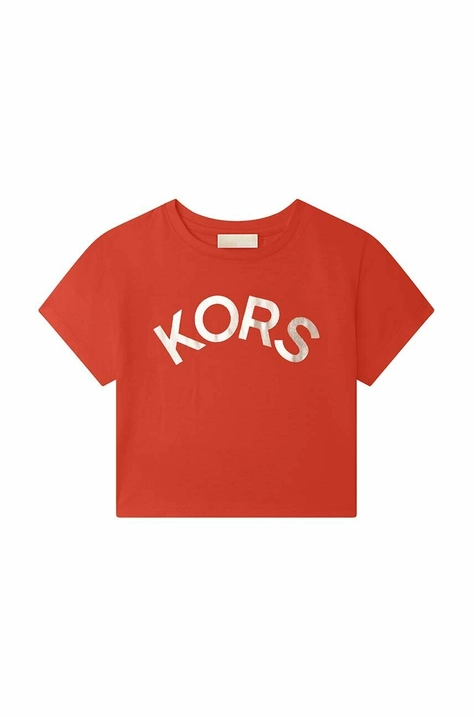 Michael Kors t-shirt bawełniany dziecięcy kolor czerwony