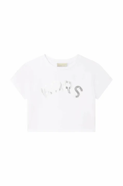 Dječja pamučna majica kratkih rukava Michael Kors boja: bijela