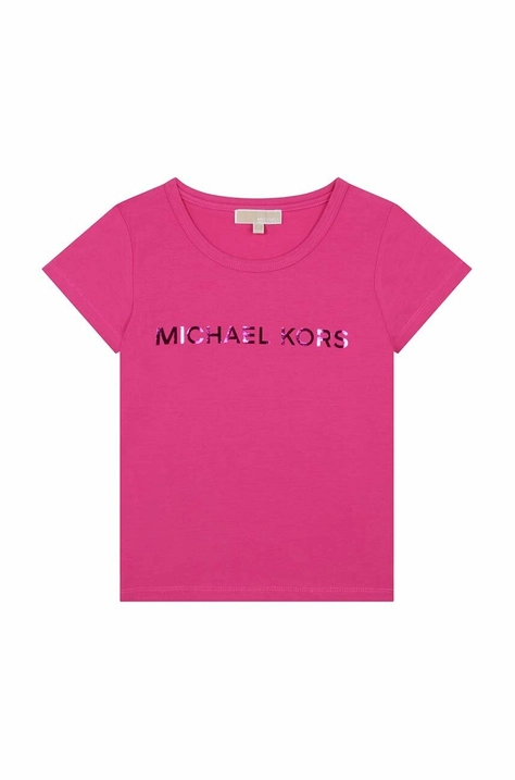 Michael Kors t-shirt dziecięcy kolor fioletowy