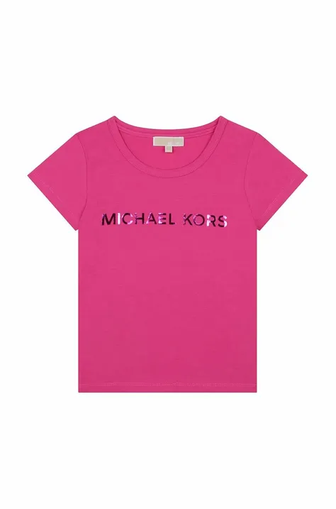Otroška kratka majica Michael Kors vijolična barva