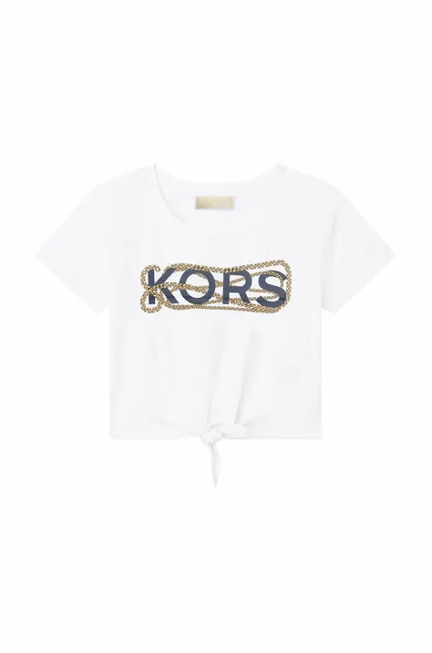 Детская хлопковая футболка Michael Kors цвет белый